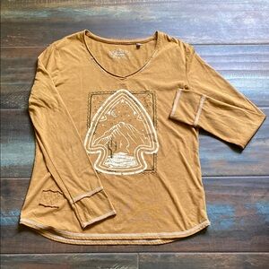 Panhandle Women's Mustard Western Cowgirl Long Sleeve Top Size M